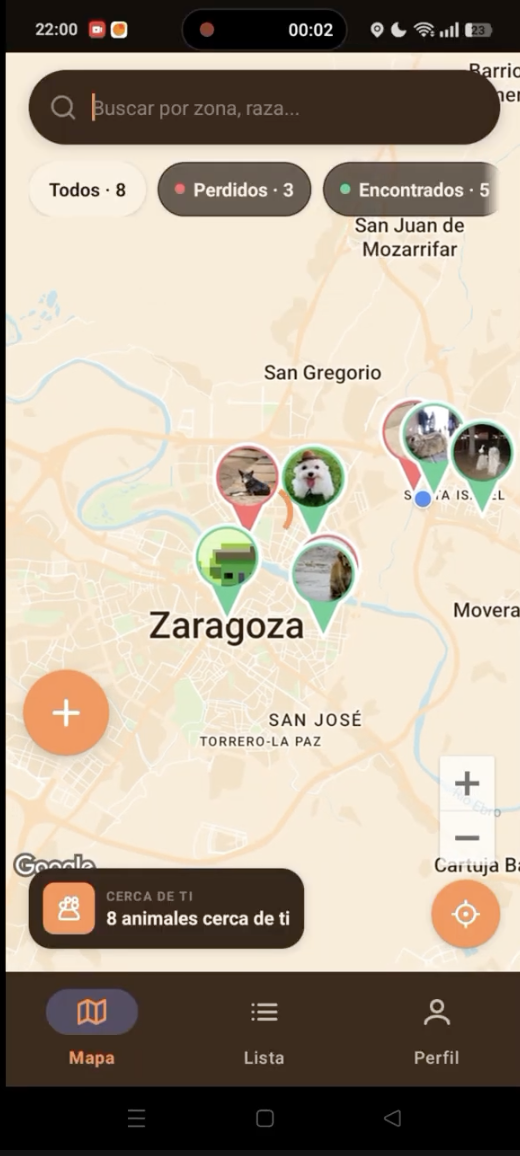 Pantalla de mapa